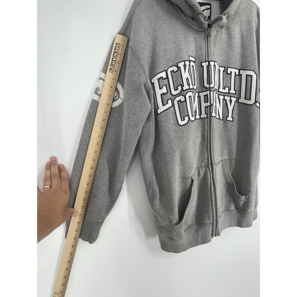 Vintage Ecko UNLTD Zip Up Hoodie Mens Gray Y2K Spell Out Grunge Skater 2X - Picture 10 of 16